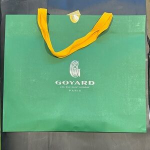 Goyard Green Tote with Yellow Straps